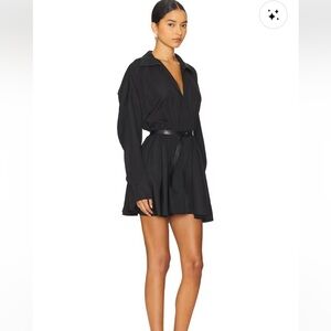 Norma Kamali Black Mini Shirt Dress